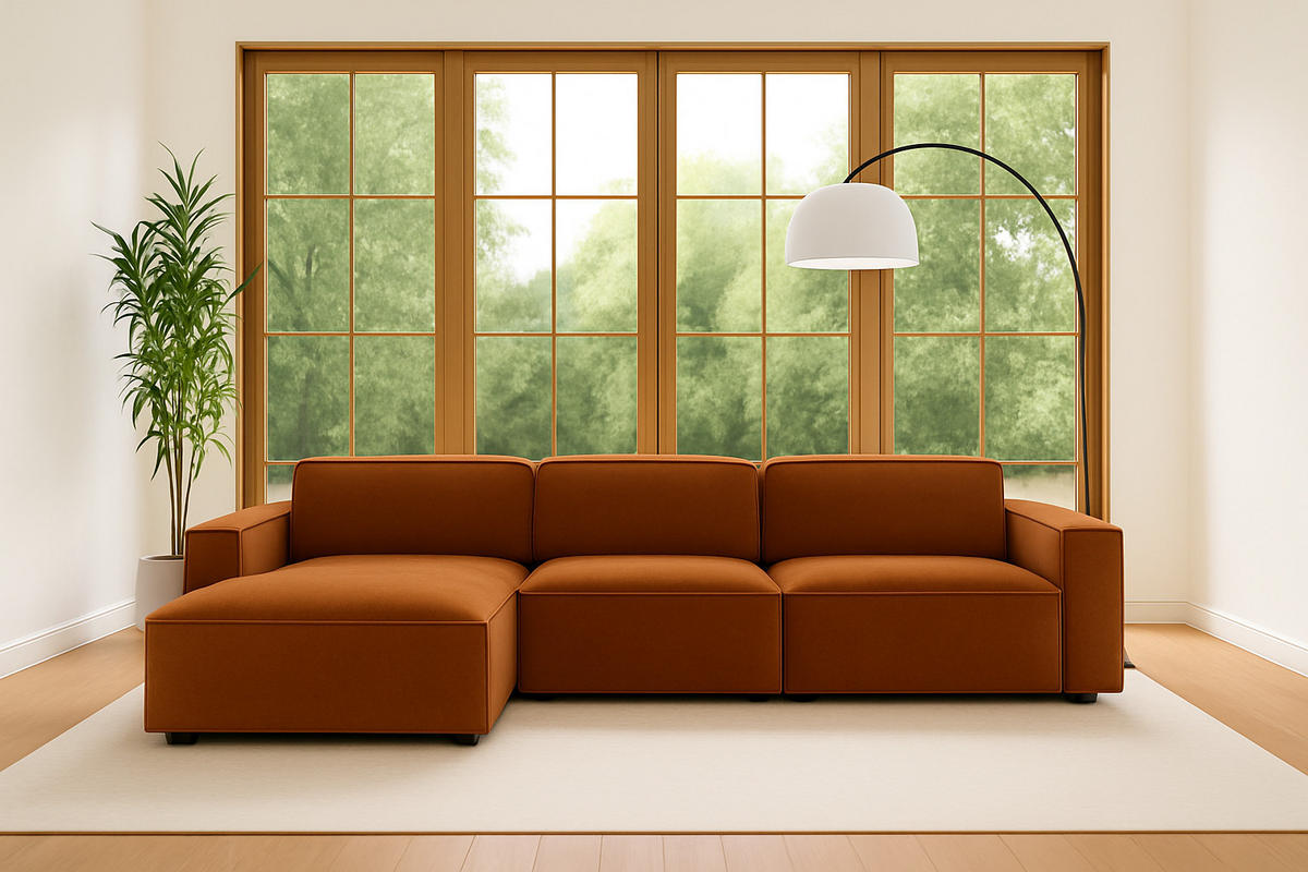 ECKSOFA Cursal L-Form, Stoff Salvador, Braun, Links - Braun, Holz (284/166cm) - Kaiser Möbel