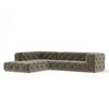 ECKSOFA Cosimo Taupe Samtstoff - Taupe/Schwarz, Holz/Holzwerkstoff (325/228cm) - Maison de Reve