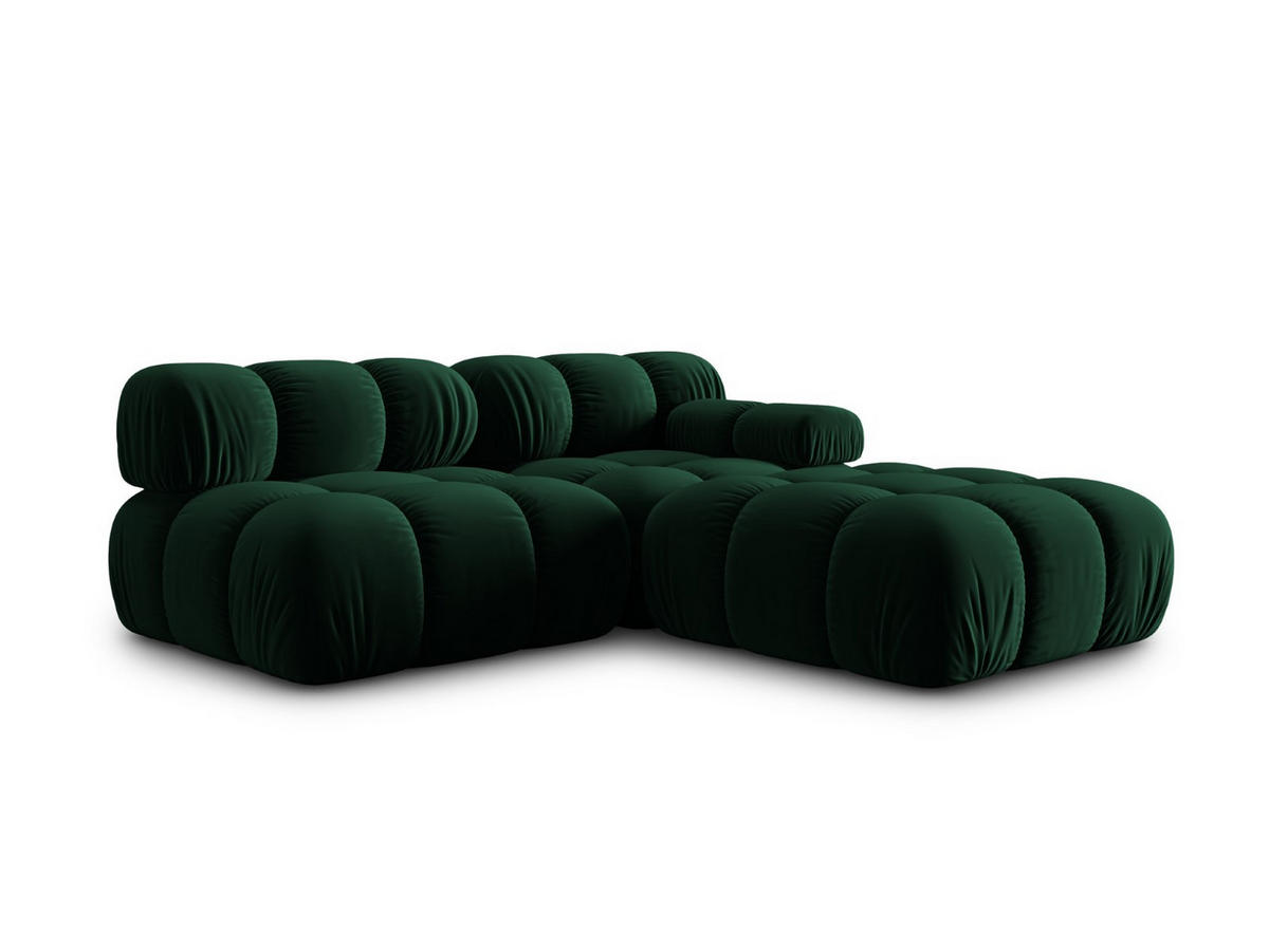 MODULARES-SOFA links Bellis aus Samt flaschengrün 4 Sitzplätze - Grün, Textil (94/63/282cm) - Micadoni