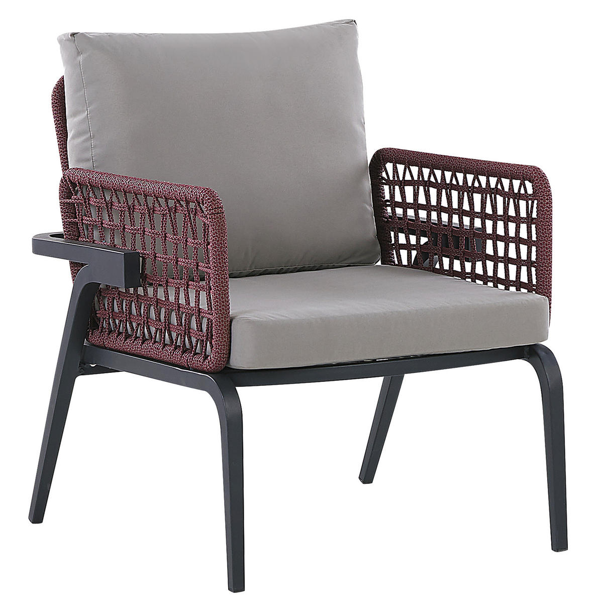 LOUNGE-SET 4-Sitzer grau Sciacca - Grau, Metall - Beliani