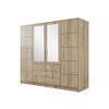 KLEIDERSCHRANK Bali D4 - Silberfarben/Sonoma Eiche, Holzwerkstoff (196/200/58cm) - MIRJAN24