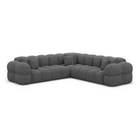 COUCH Monteverde L-Form Graphite Bouclestoff - Graphitfarben, Textil (253/253cm)