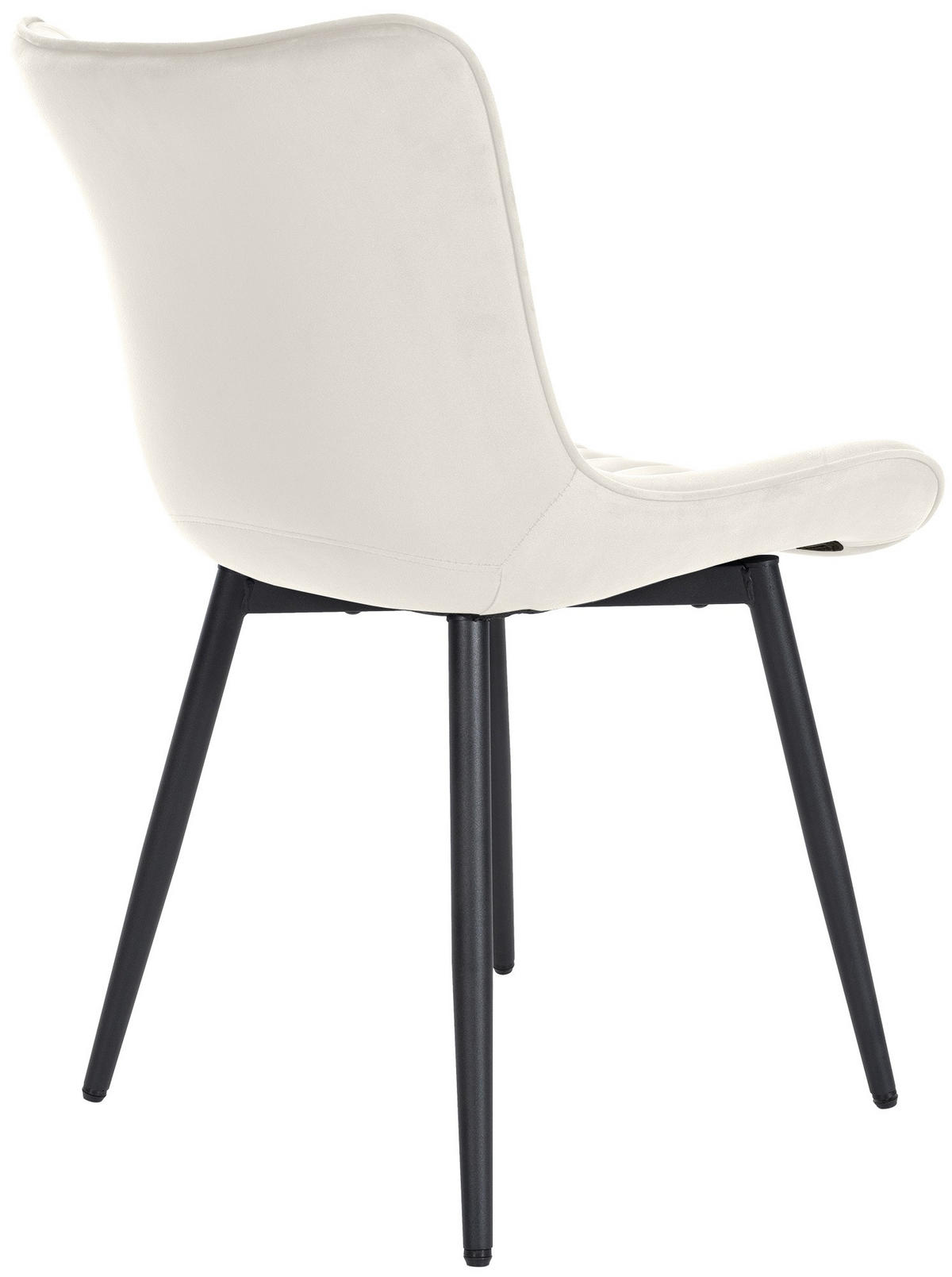 STUHL Samt creme - Creme/Schwarz, Textil/Metall (50/81/61cm) - CLP