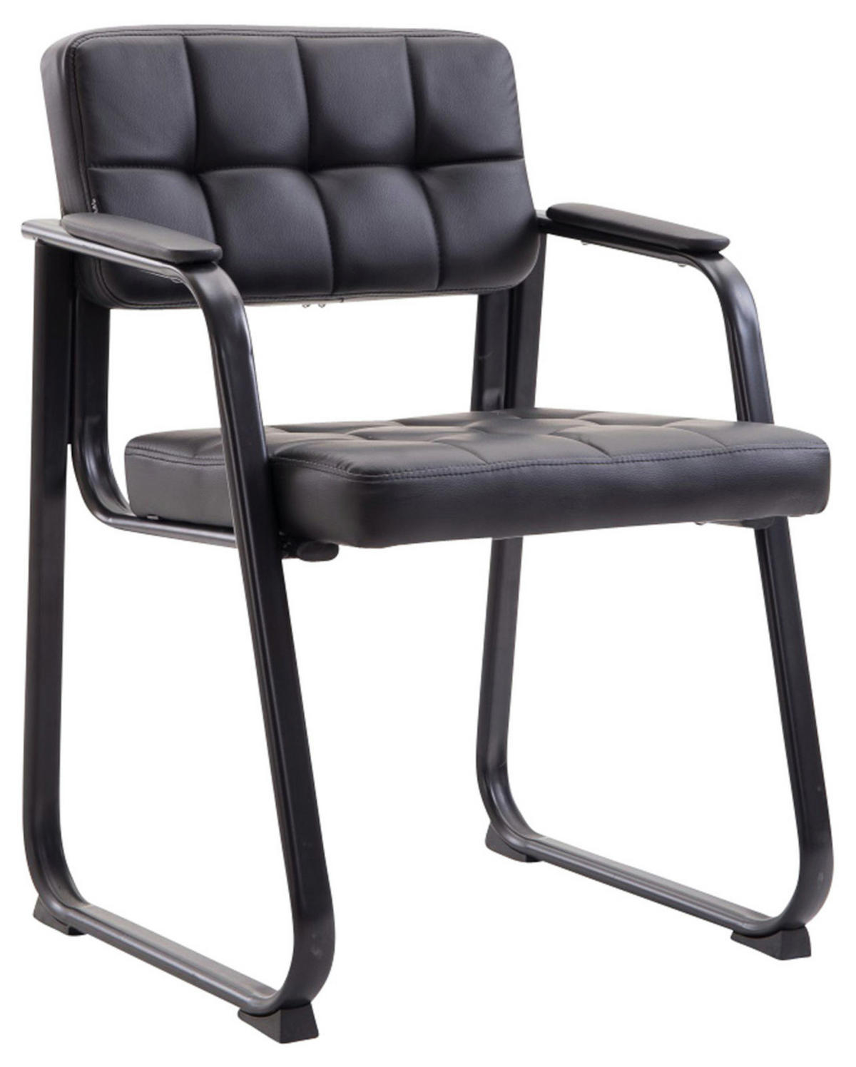 BESUCHERSTÜHLE Canam - 2er Set Kunstleder schwarz - Schwarz, Textil/Metall (59/84/58cm) - TPFLiving