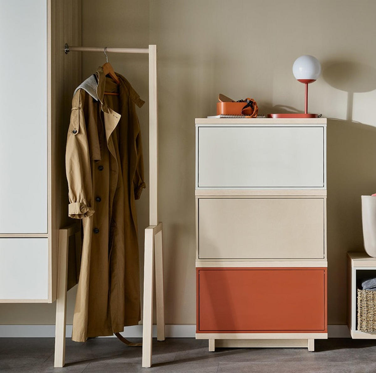 KLEIDERSTÄNDER SPOT - Weiß, Holzwerkstoff (44/150/54cm)