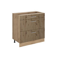 SPODNÍ SKŘÍŇKA KUCHYŇSKÉ LINKY R-Line, Řemeslný dub/Zlatý mocný dub, 80 cm se 3 zásuvkami bez pracovní desky - dub artisan/barva dubu, kompozitní dřevo (80/81.6/46cm) - Vicco