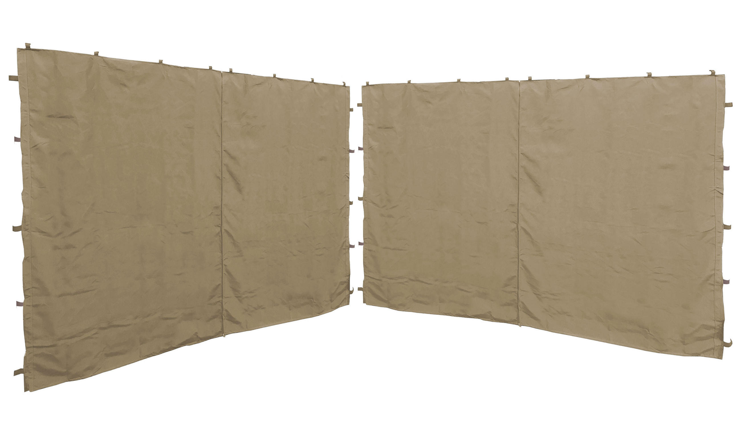 2 Seitenteile mit RV für Pavillon 3x4m beige - Beige, Textil (250/190/350cm) - QUICK STAR