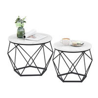 2-TLG.COUCHTISCH-SET - Multicolor, Holzwerkstoff/Metall (40/40/50cm) - Relaxdays