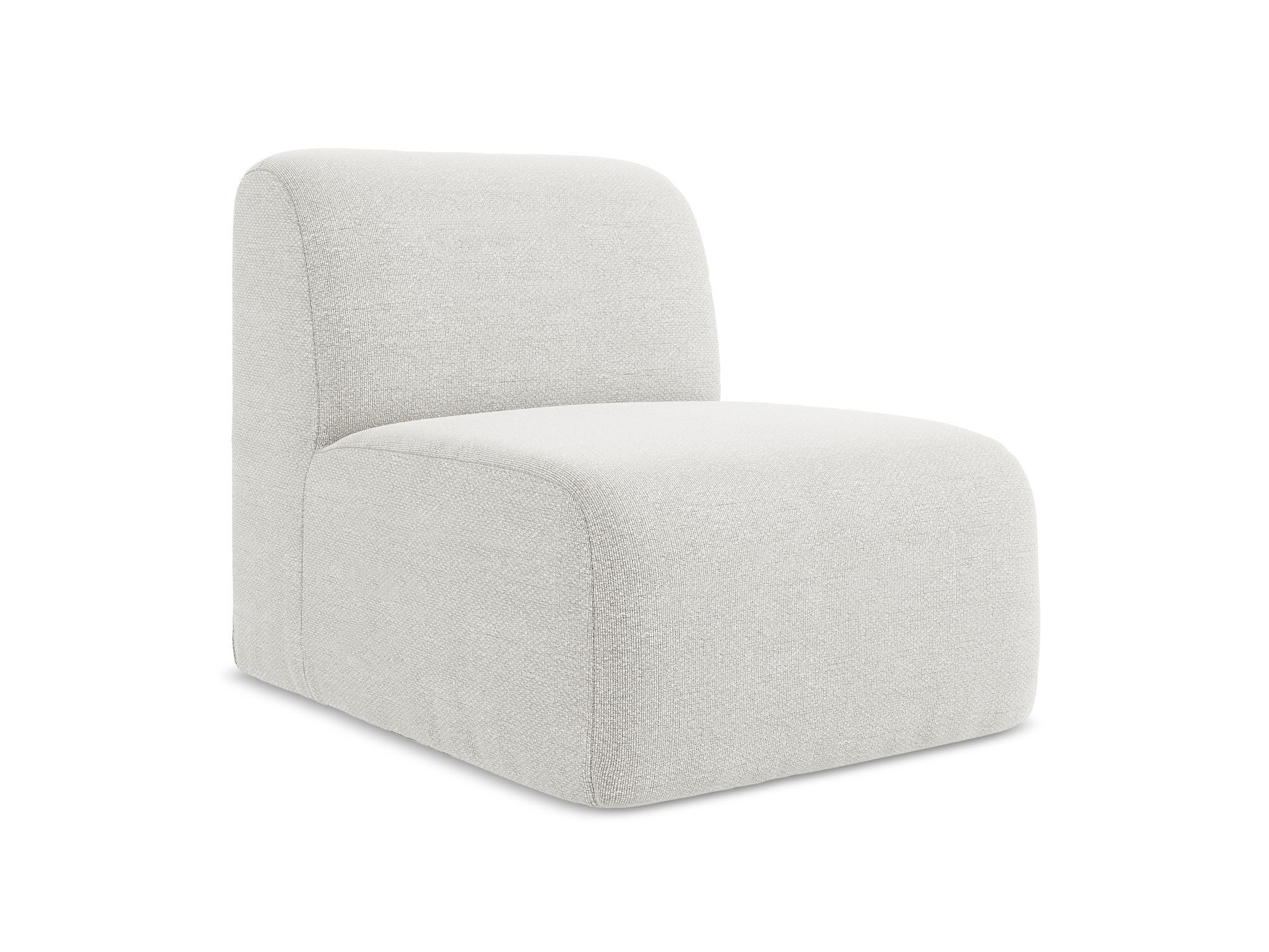 SOFAELEMENT Bouclé Stoff Weiß - Schwarz/Weiß, Holzwerkstoff/Kunststoff (70/75/94cm) - Makamii