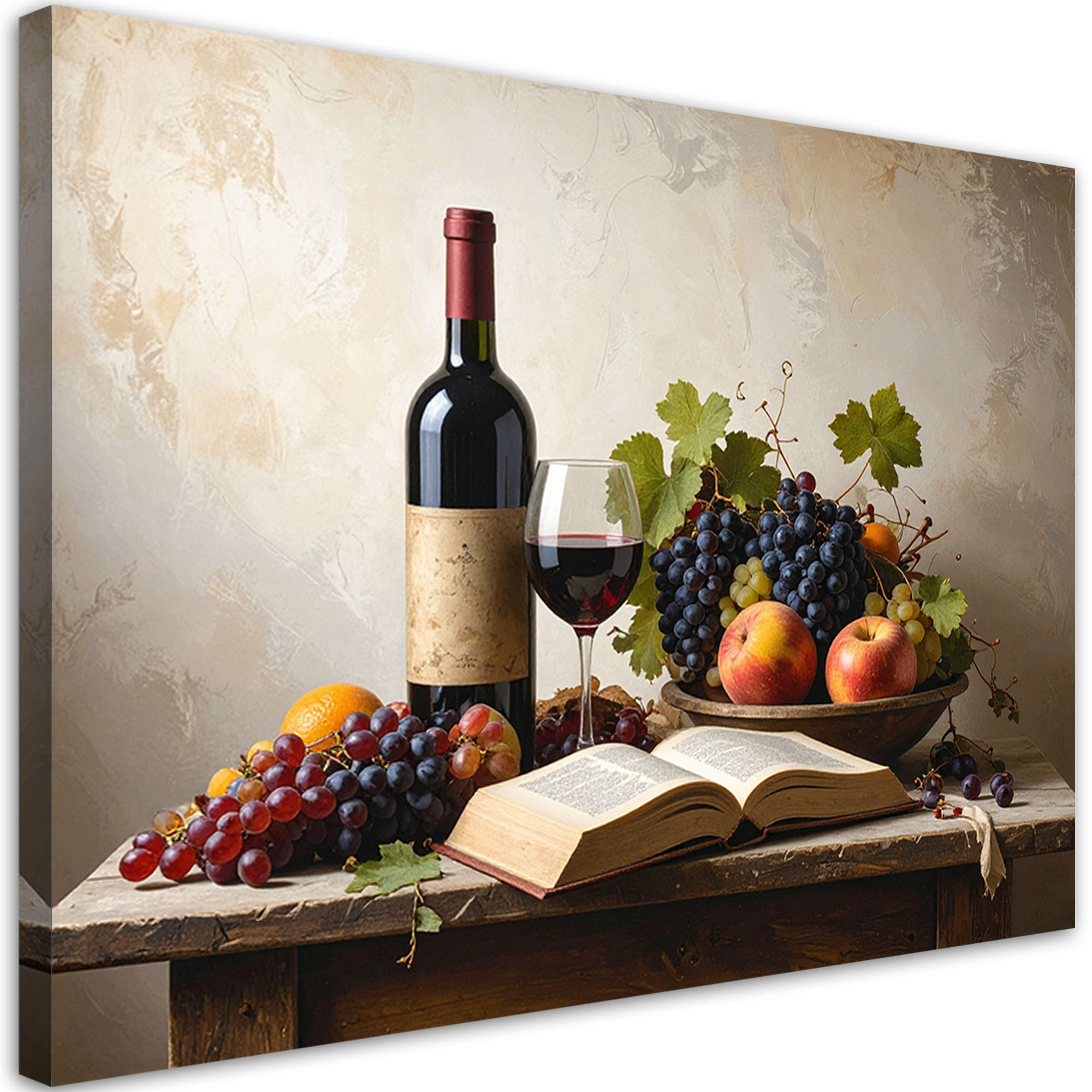LEINWANDBILD Essen & Trinken 120x80cm - Beige, Textil (120/80cm) - Feeby