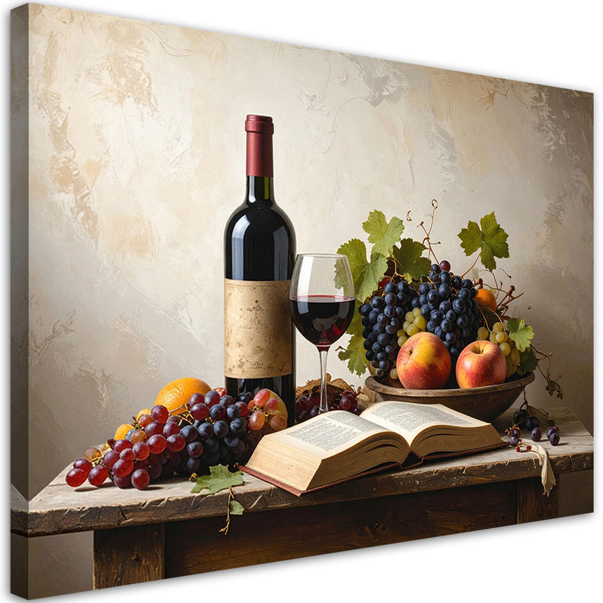 LEINWANDBILD Essen & Trinken 120x80cm - Beige, Textil (120/80cm) - Feeby