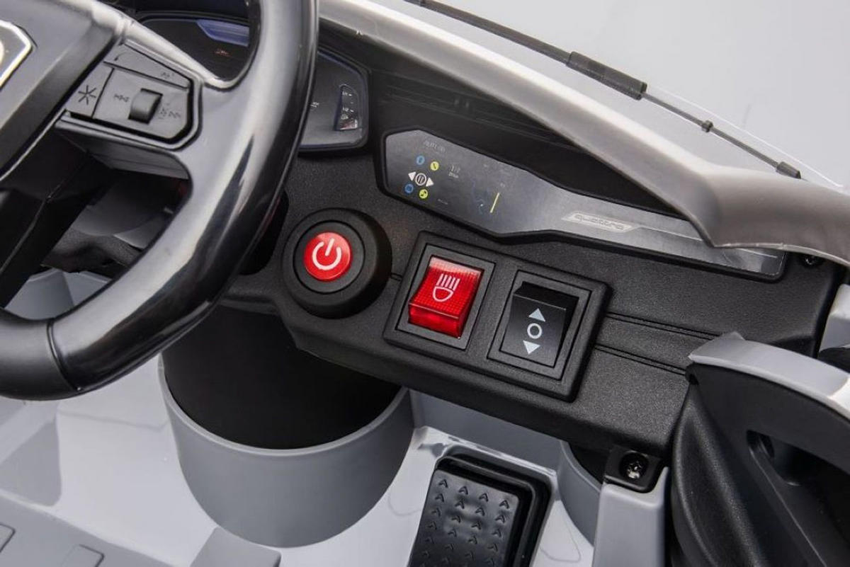 KINDER ELEKTROAUTO Audi RS6 grau EVA-Reifen, Kunstledersitz, MP3-Anschluss, Musikfunktion, lizenziert - Grau, Kunststoff (102/60/43cm) - Es-Toys