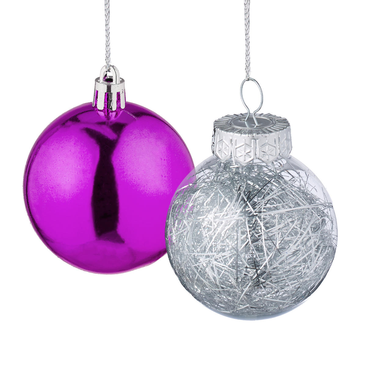 101-TLG.WEIHNACHTSKUGELN-SET - Lila, Kunststoff (20/19/2.5cm) - Relaxdays