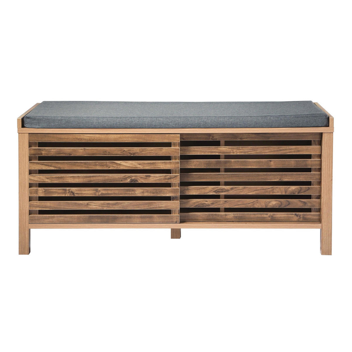 SCHUHBANK mit 2 Schiebetüren 43,5/112/51 cm - Nussbaumfarben, Holzwerkstoff (43.5/51/43cm) - Calicosy