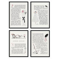 POSTER Set mit 4 Text 2 vom Künstler George Barbier A3 Schwarzer Rahmen - Schwarz, Papier (29.7/3cm) - Nacnic