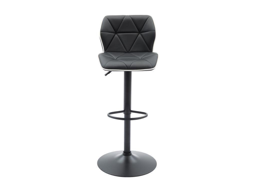 BARHOCKER 2er-Set höhenverstellbar - Kunstleder & Stahl - Schwarz - CALVIN - Schwarz, Leder (51/109/45cm) - Vente-Unique