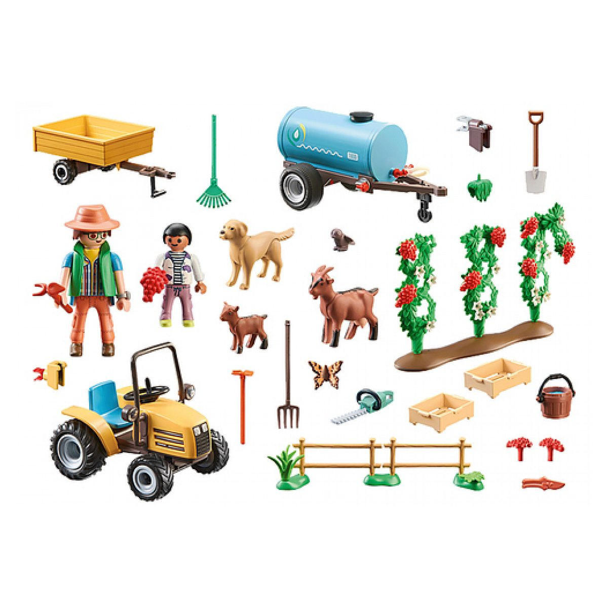 SPIELSET Bauer mit Traktor und Panzer - Blau, Kunststoff (9/19/35cm) - Playmobil