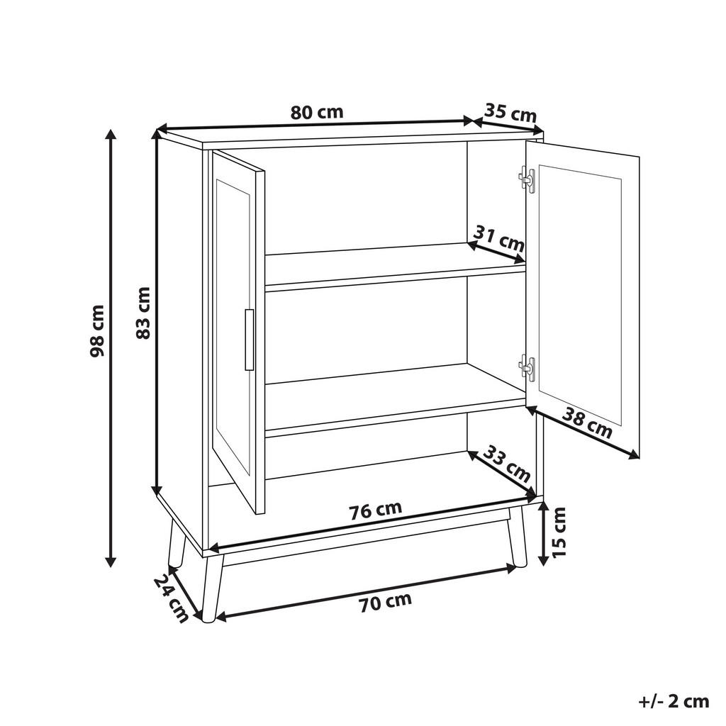 Thumbnail - Beliani Schuhschrank, Hellbraun, Naturmaterialien, 80x97x35 cm, Garderobe, Schuhaufbewahrung, Schuhschränke
