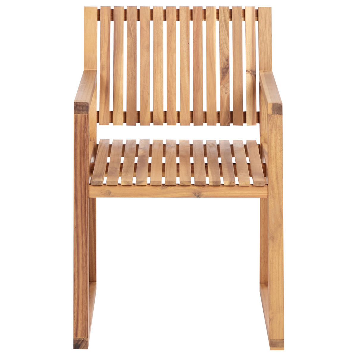 GARTENSTUHL 8er Set Cremeweiß Sassari II - Hellbraun/Weiß, Holz (54/80/59cm) - Beliani