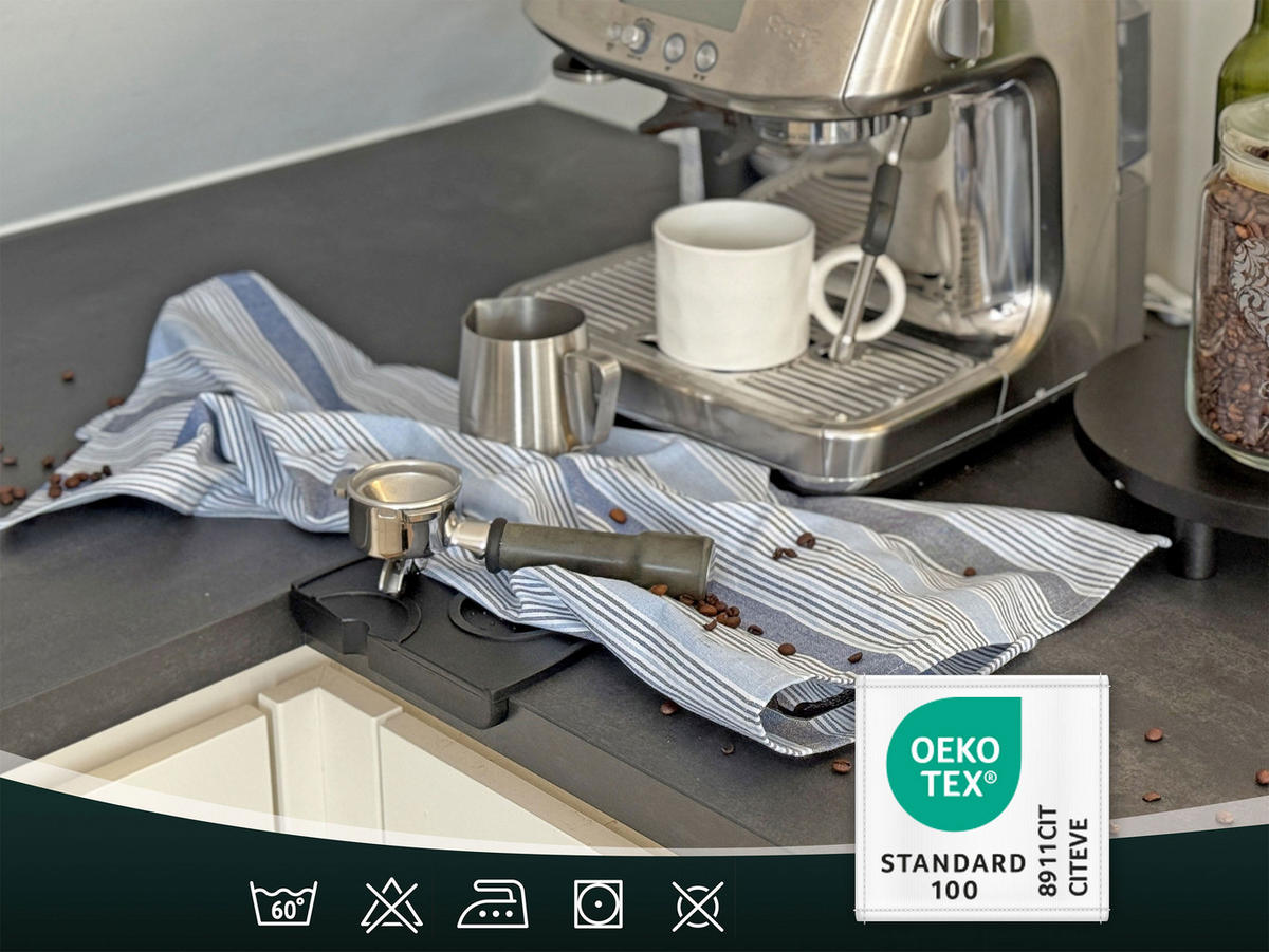 GESCHIRRTÜCHER, 5er-Set, 50x70 cm, 100% Baumwolle, Blau - Blau, Textil (50/70cm) - Zollner