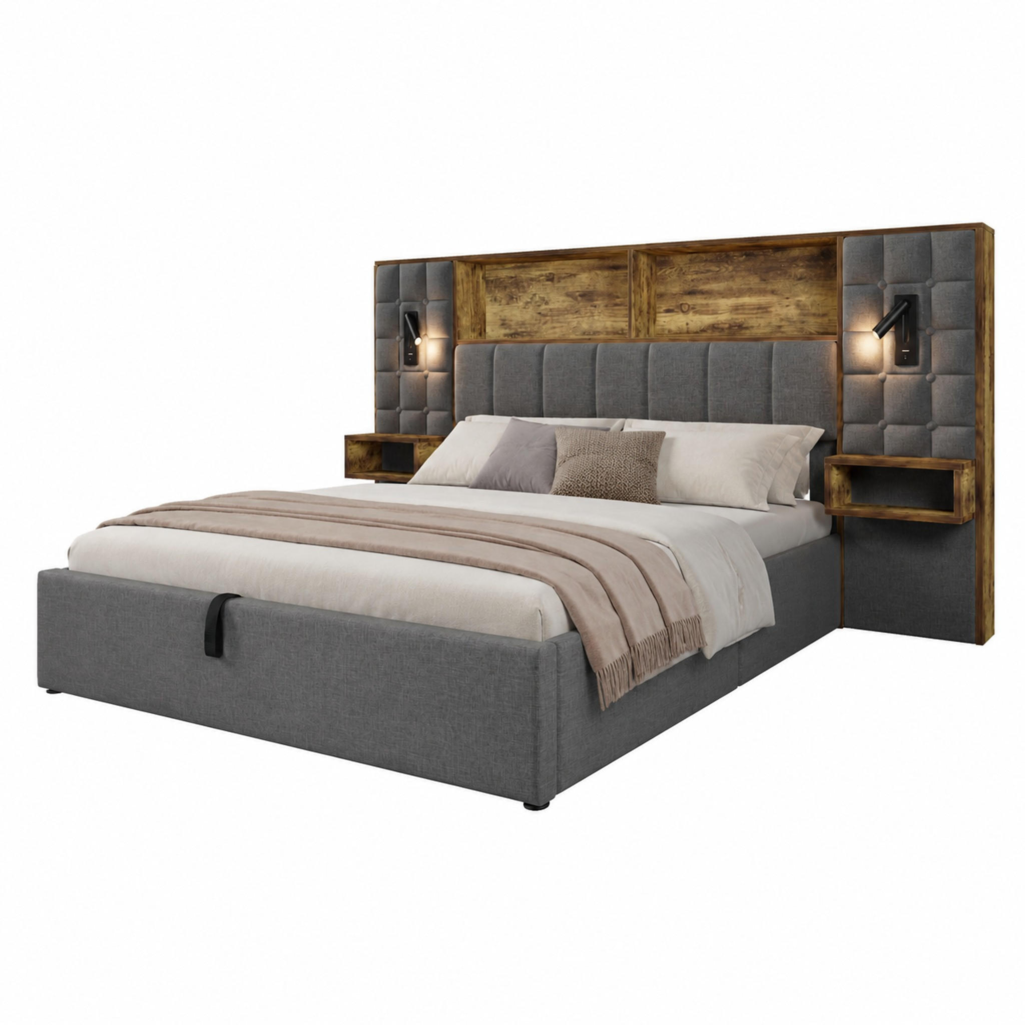 Beauniv Bett Grau 180x200 cm