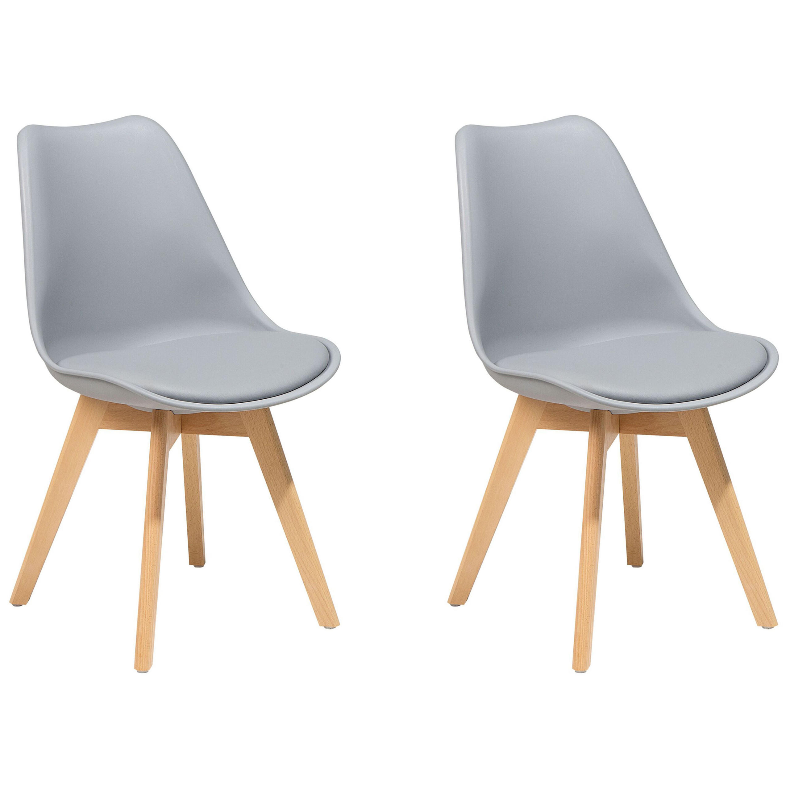 ARBEITSHOCKER 2er-Set Kunststoff Grau Dakota II - Grau, Holz/Kunststoff (47/84/43cm) - Beliani