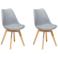 ARBEITSHOCKER 2er-Set Kunststoff Grau Dakota II - Grau, Holz/Kunststoff (47/84/43cm) - Beliani