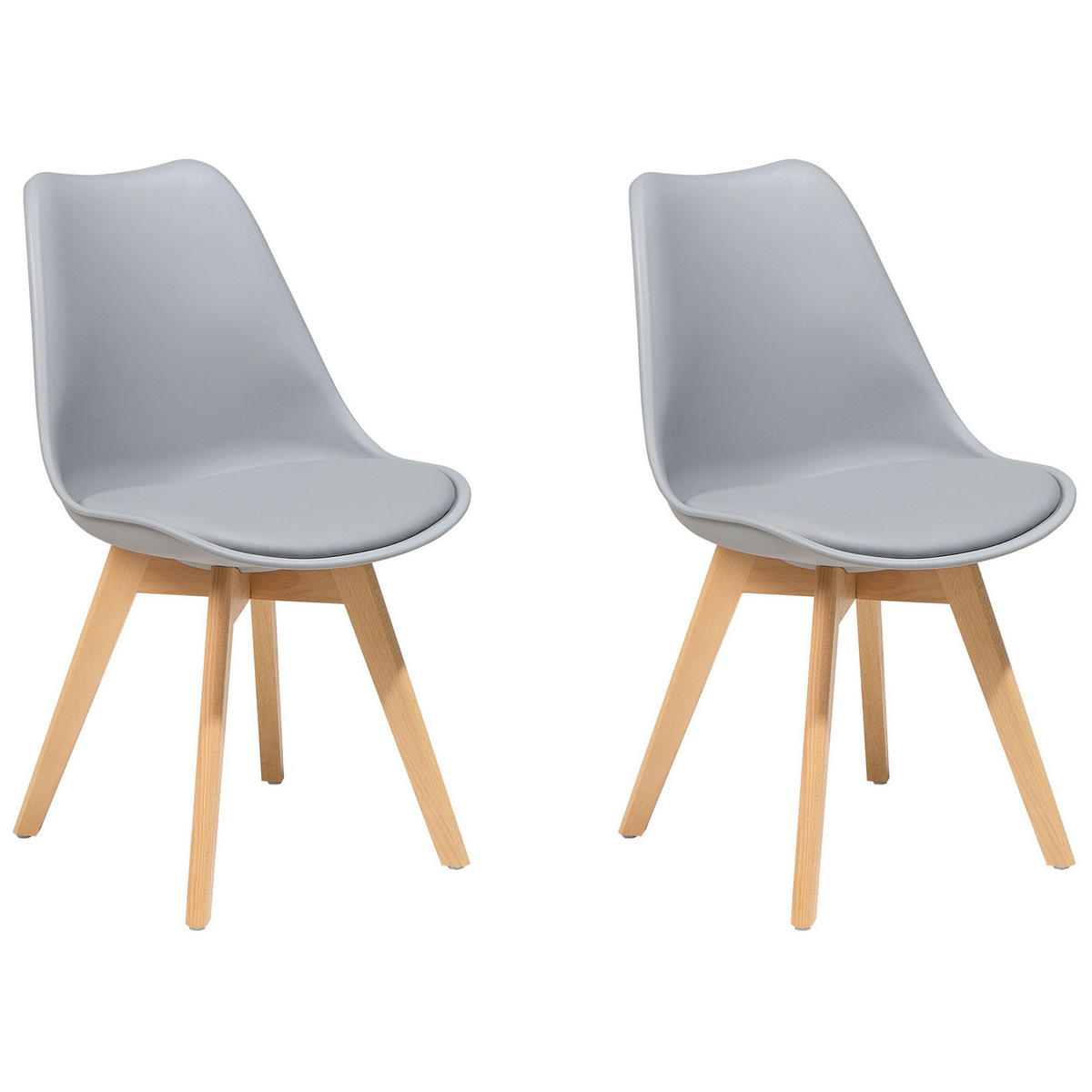 ARBEITSHOCKER 2er-Set Kunststoff Grau Dakota II - Grau, Holz/Kunststoff (47/84/43cm) - Beliani