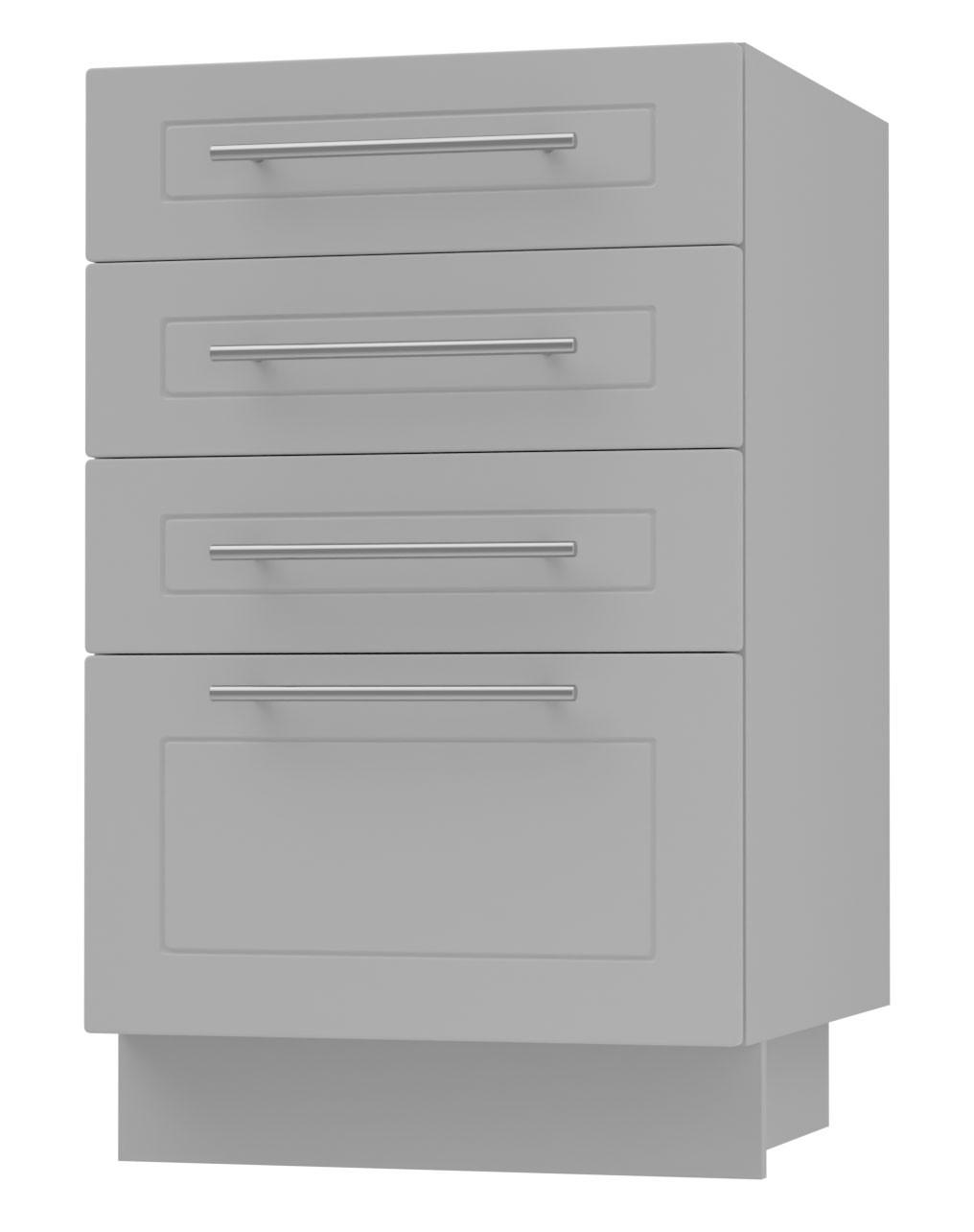 Feldmann-Wohnen Schubladenunterschrank Grau, Grau 40x82x50 cm