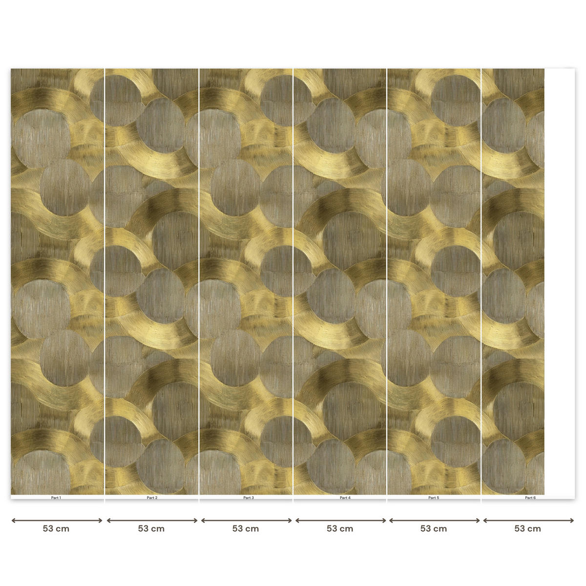TAPETE - Modern - Geometrisch - Gold - 300x240 cm - Goldfarben, Papier (300/240cm) - OnlyWow