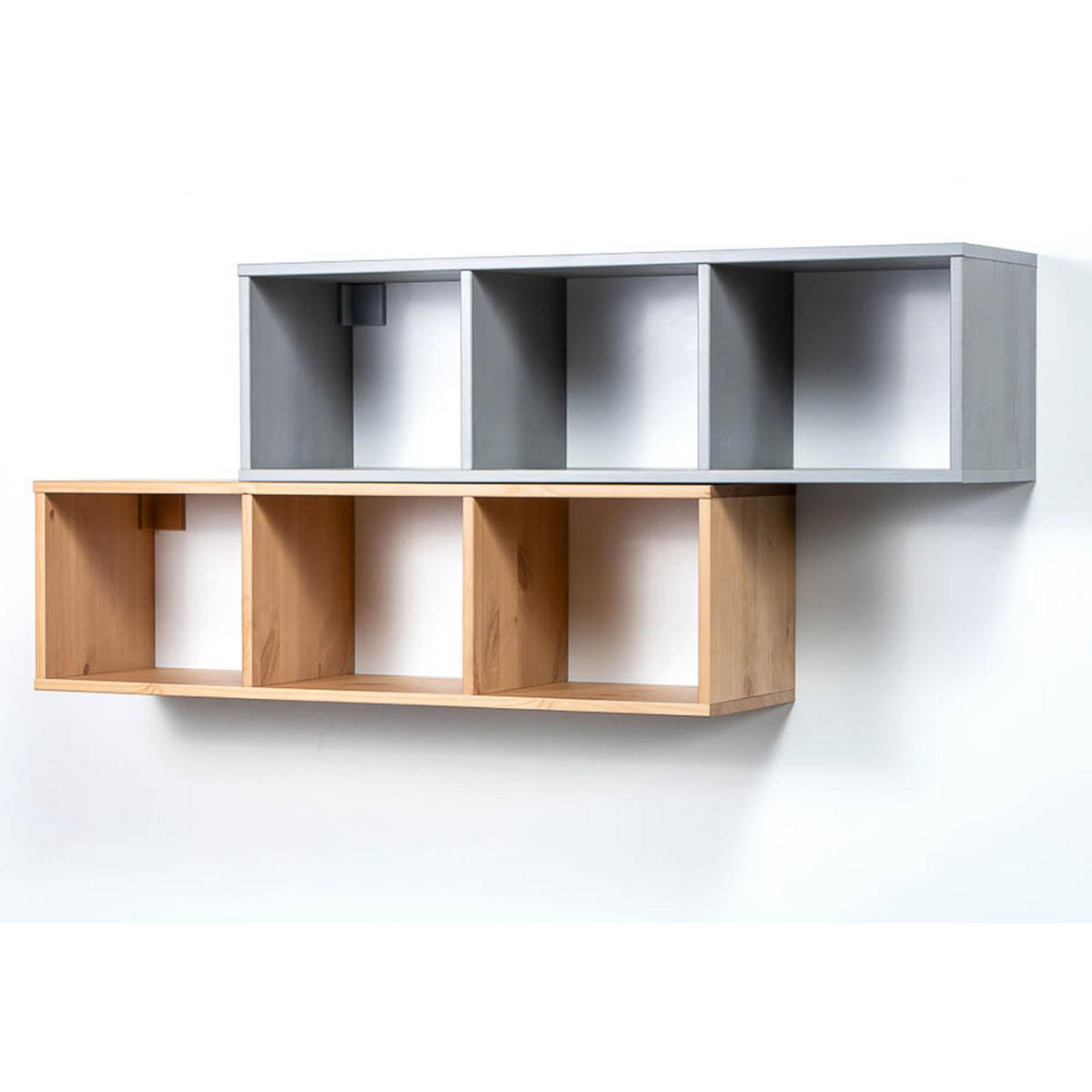 WANDREGAL Massivholz 25/88/24 cm - Grau, Holz (88/24/25cm) - hagge home