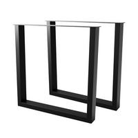 TISCHBEINE Eta Lite 2er-Set Schwarz 72cm - Schwarz, Metall (72/72/8cm) - Metalo Pro