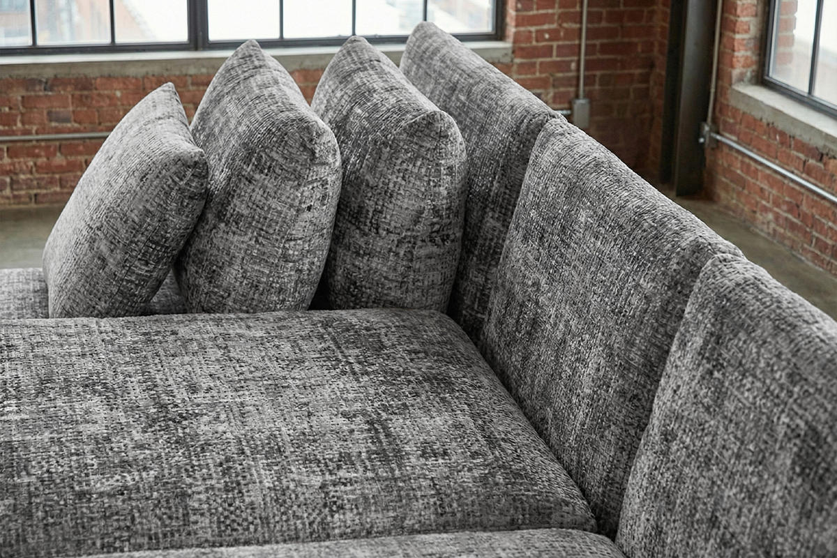 SCHLAFSOFA SADIRA Grau Flachgewebe - Schwarz/Grau, Kunststoff/Textil (288/209cm) - KAWOLA