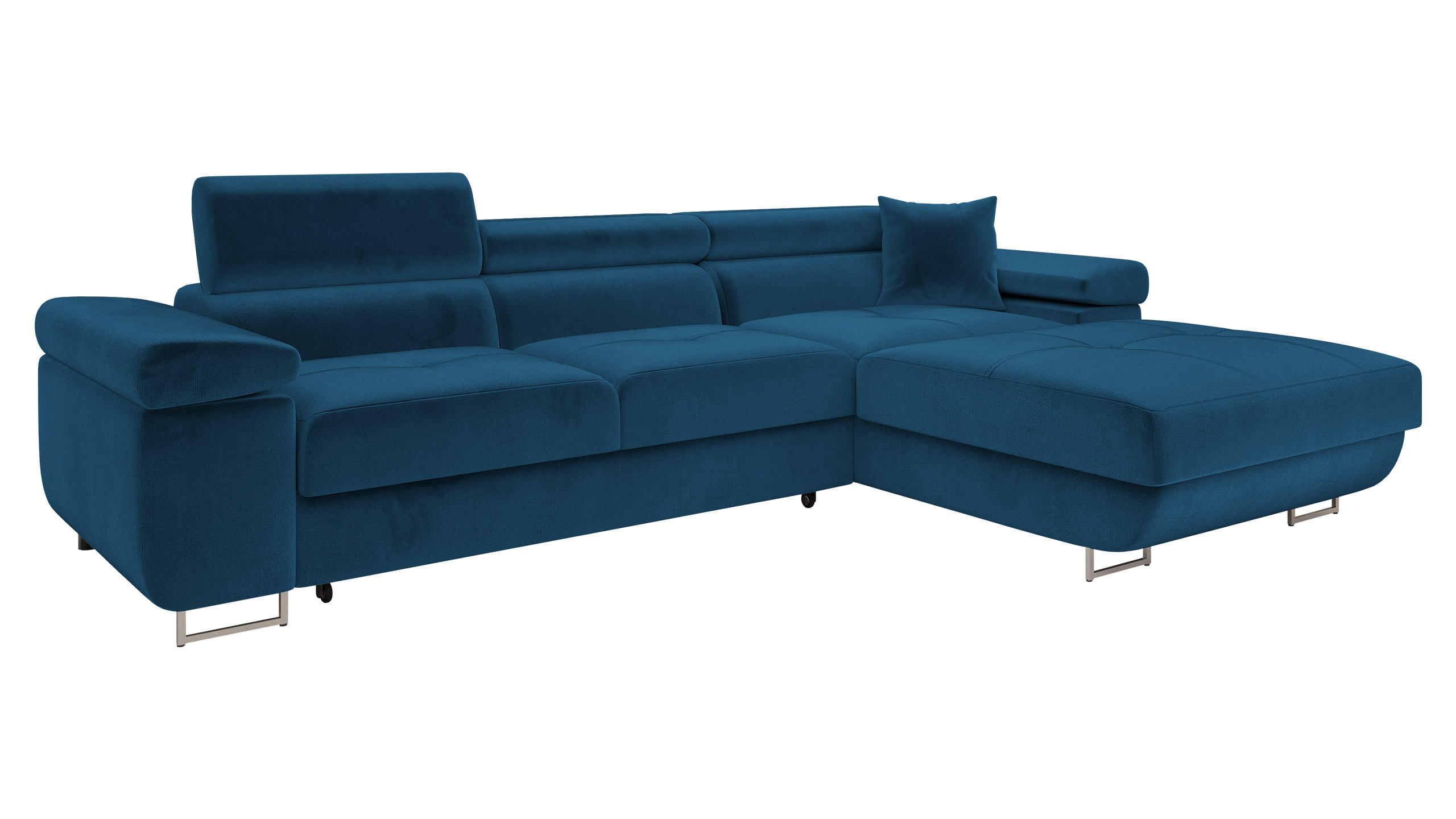 ECKSOFA Torezio Mini, Seite: Rechts - Blau, Holz/Textil (280/170cm) - MIRJAN24