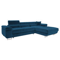 ECKSOFA Torezio Mini, Seite: Rechts - Blau, Holz/Textil (280/170cm) - MIRJAN24