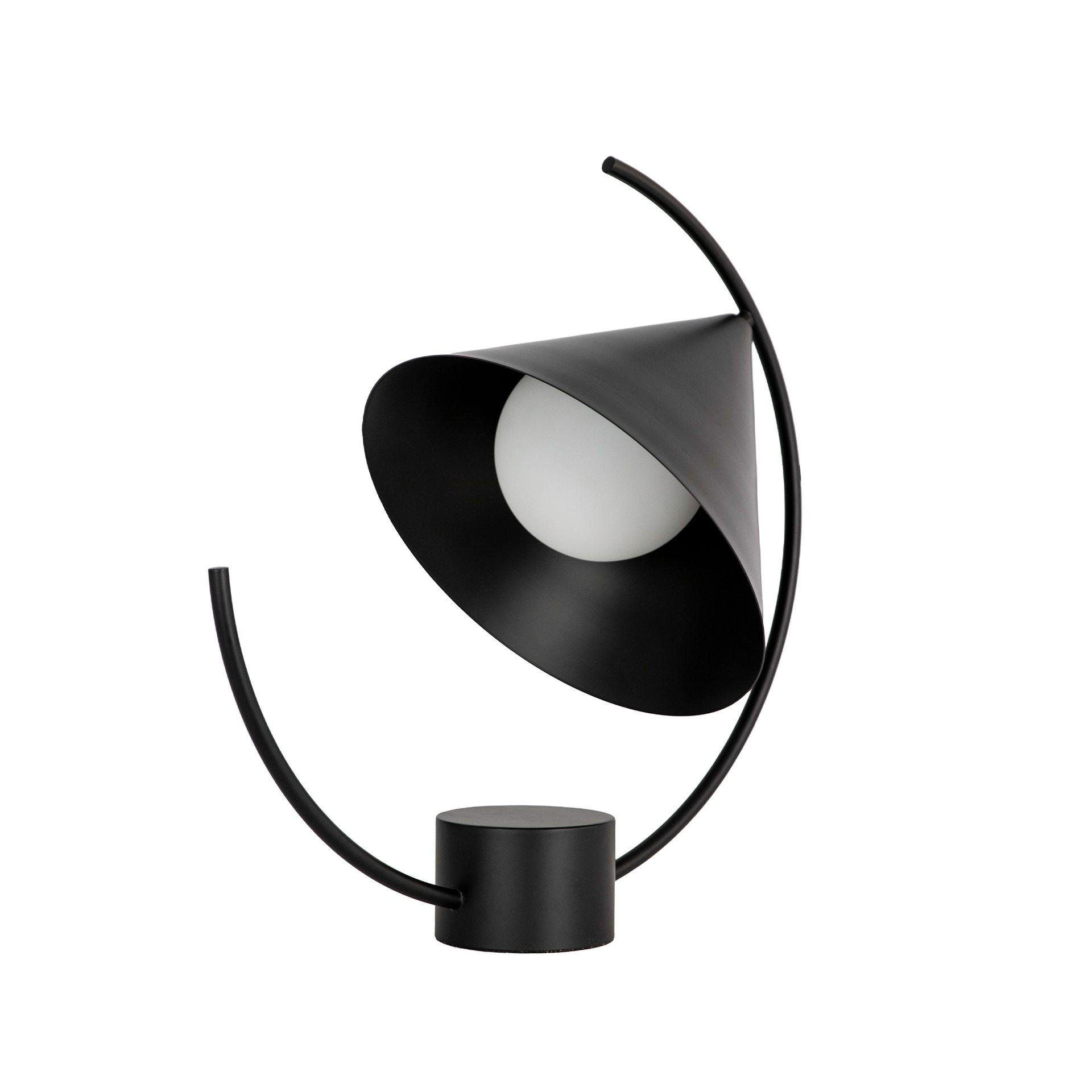 TISCHLEUCHTE aus schwarzem Stahl 52/32/55 cm - Schwarz, Metall (32/52/55cm) - The Lumine