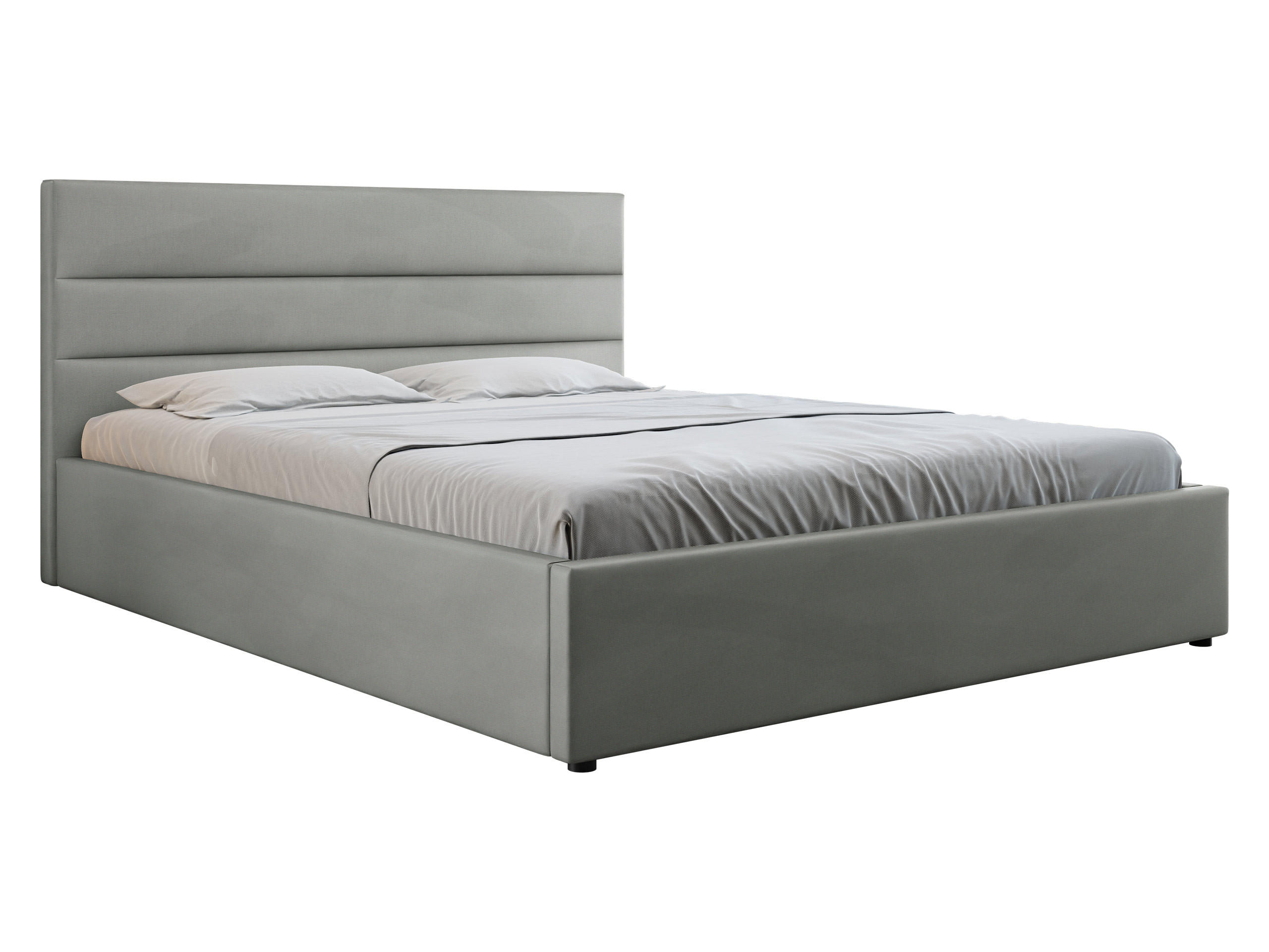 POLSTRBETT Lutko 8040 - Schwarz/Grau, Holzwerkstoff/Kunststoff (140/200cm) - MIRJAN24