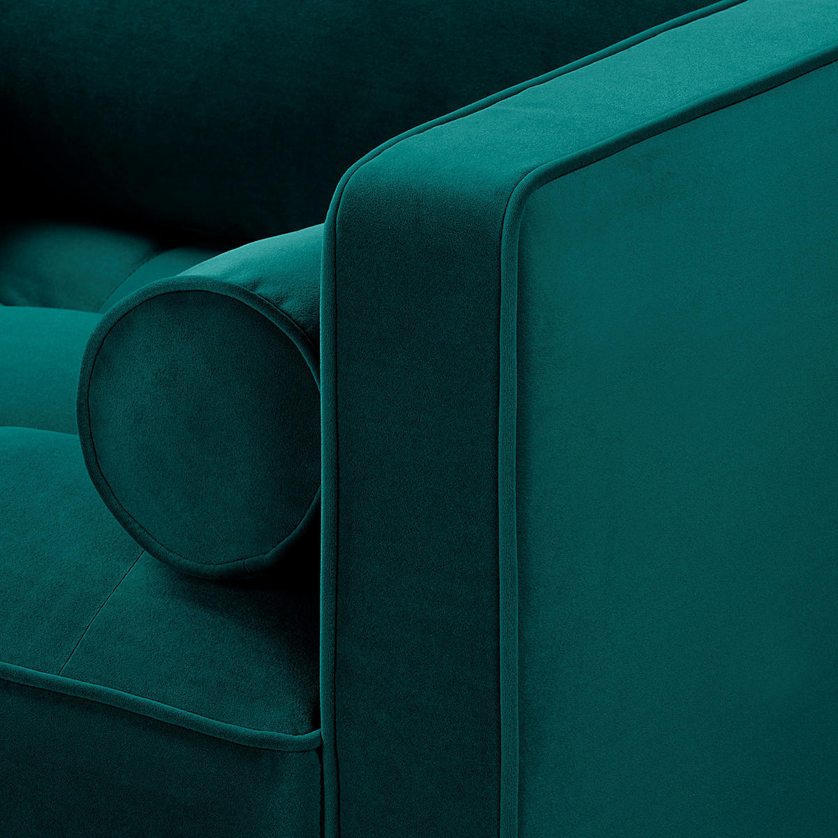 2-SITZER SOFA - Samt - Petrol, Textil (150/80/86cm) - home24