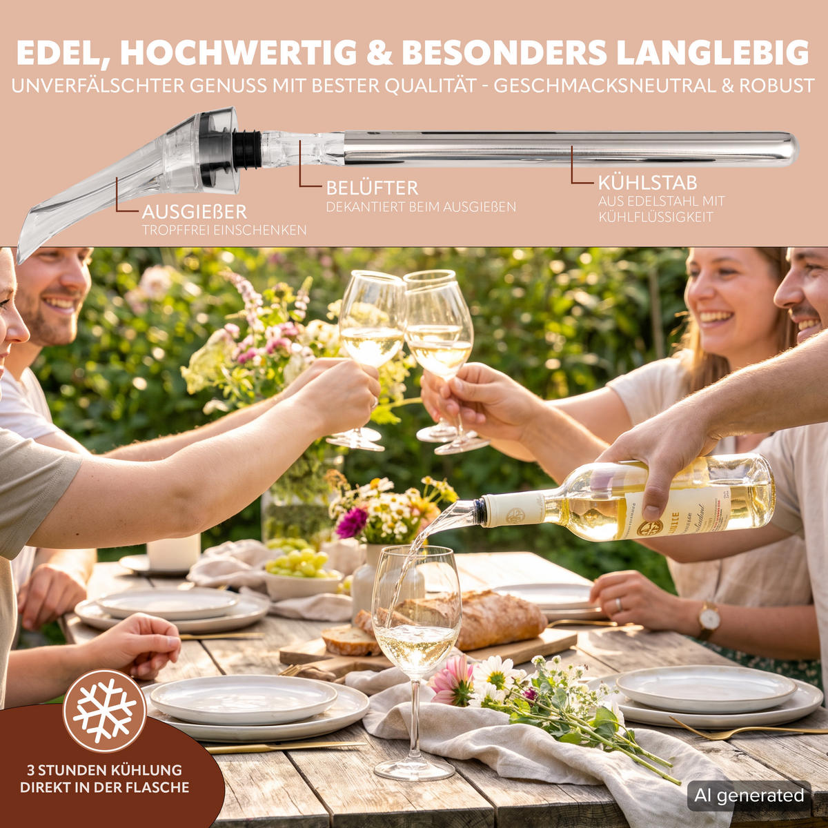 WEINREGAL-SET 6tlg, Akazienholz - Akaziefarben, Holz (38/12.5/16cm) - eluno