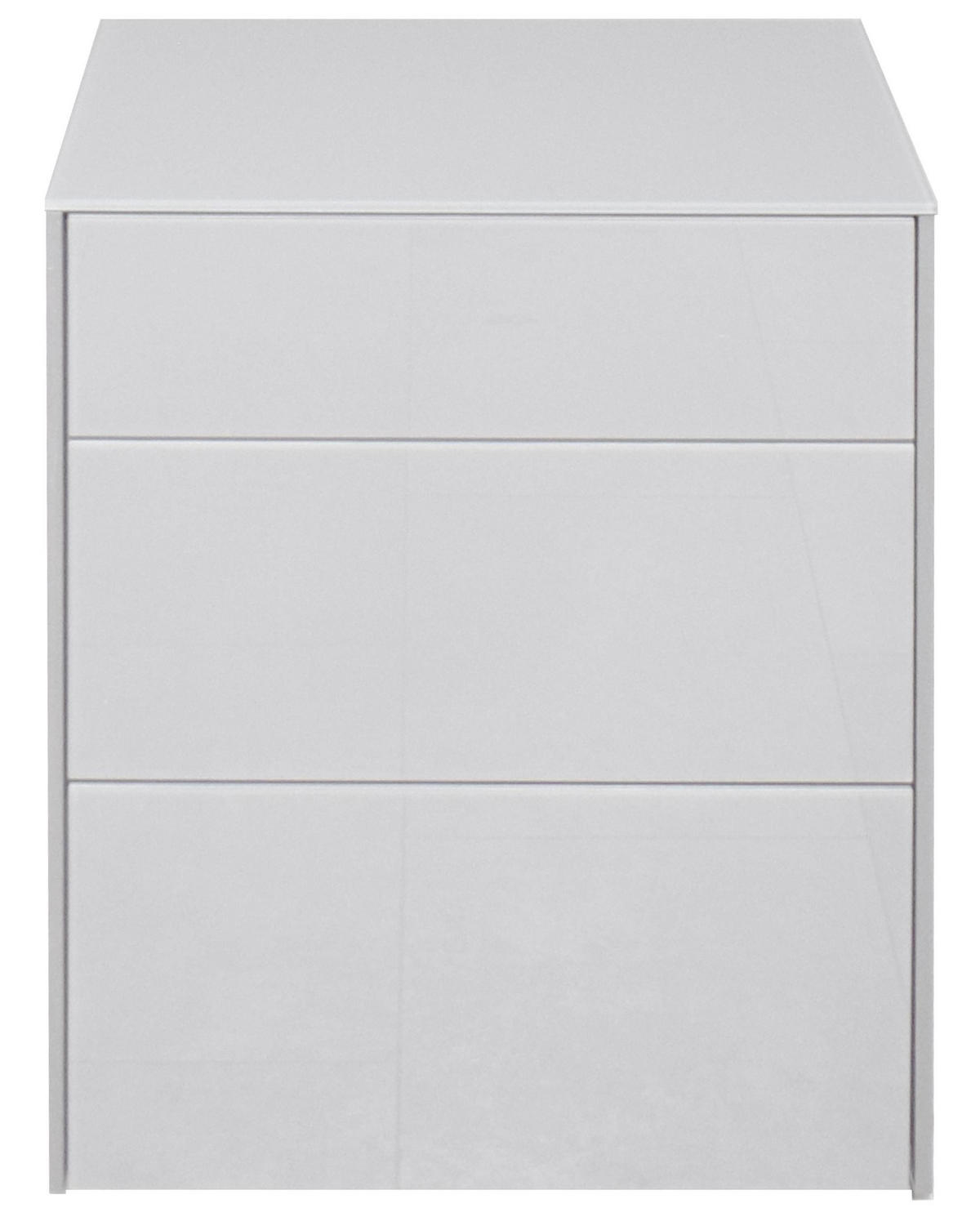 KOMMODE Elfi 52x42x63 Hochglanz Kreidegrau/Glas Kreidegrau - Hellgrau, Holzwerkstoff (52/63/42cm) - 58aufmkessel