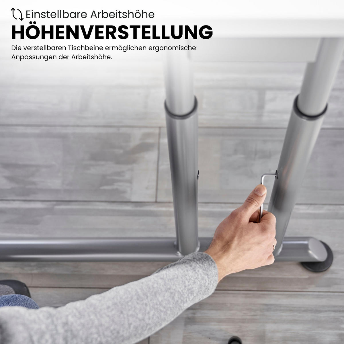 SCHREIBTISCH Serie-Z 80/160/74 cm in Graphitfarben/Silberfarben - Silberfarben/Graphitfarben, Holzwerkstoff (80/160/74cm) - bümö