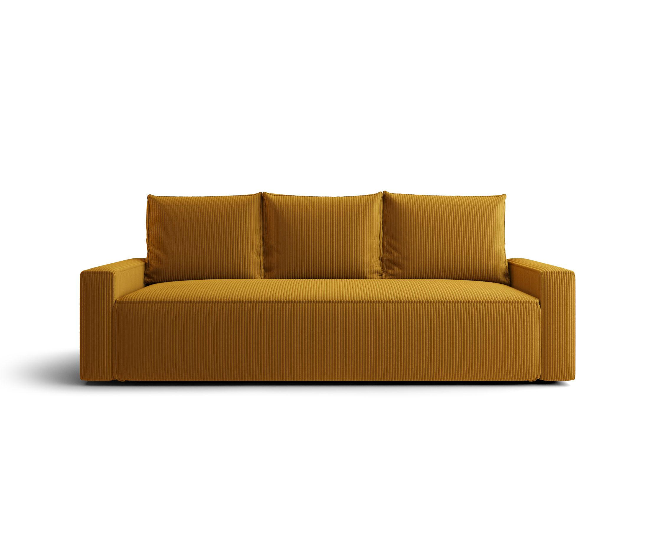 SOFA mit Schlaffunktion SAVIO Poso 01 - Currygelb, Textil (232/90/90cm) - Bedante