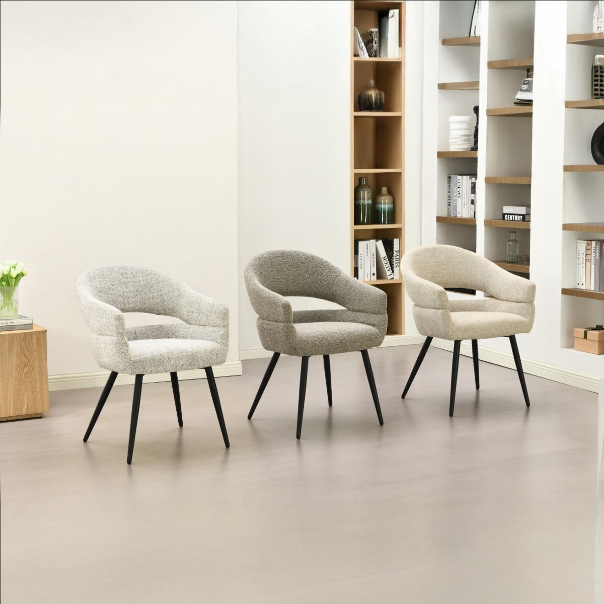 ESSZIMMERSTUHL 2 Er Set aus Stoff 62x58x85cm, beige - Beige, Textil (62/85/58cm) - Livingfurn