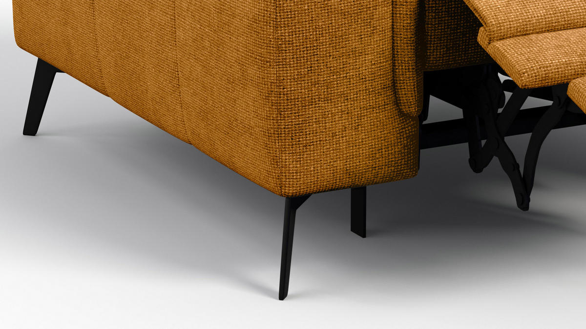 SESSEL FIERO mit Relaxfunktion, orange - Schwarz/Orange, Holzwerkstoff/Textil (114/82/103cm) - Courtois Laville