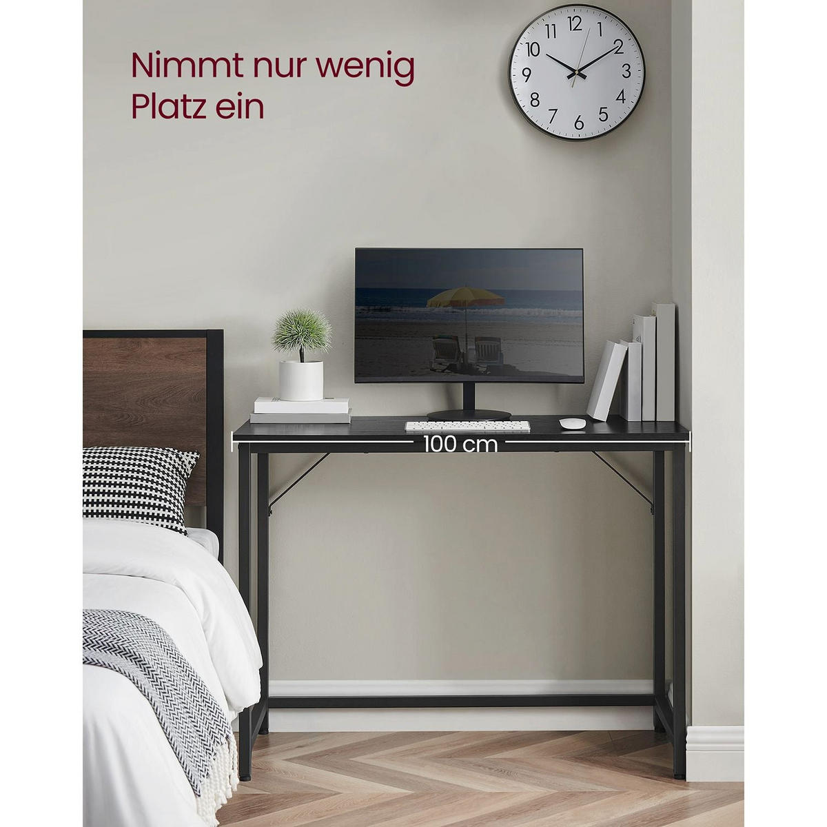 SCHREIBTISCH MORONI - Schwarz, Holzwerkstoff (50/100/75cm) - Hansiro