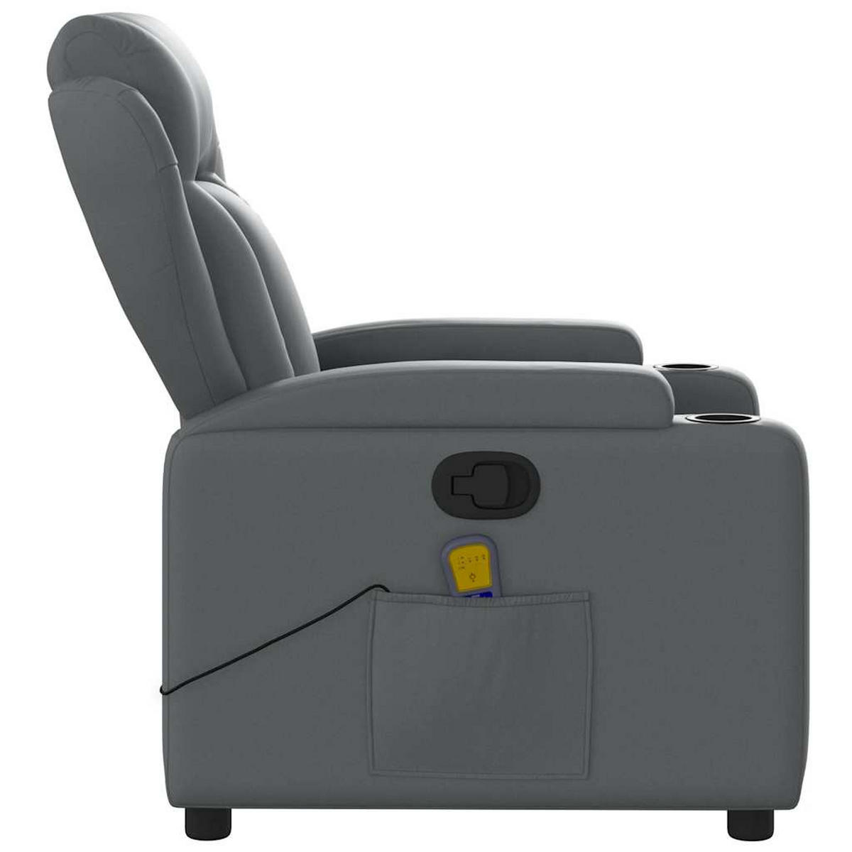 MASSAGESESSEL Grau Kunstleder - Grau, Holz (77/100/94.5cm) - vidaXL