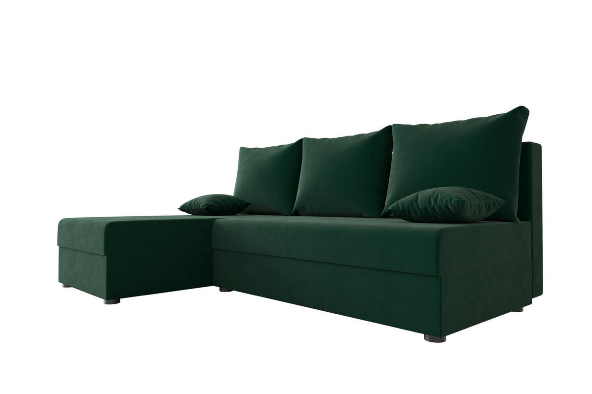 ECKSOFA HEWLET L Itaka 10 Links mit Schlaffunktion - Dunkelgrün, Textil (200/140cm) - Bedante