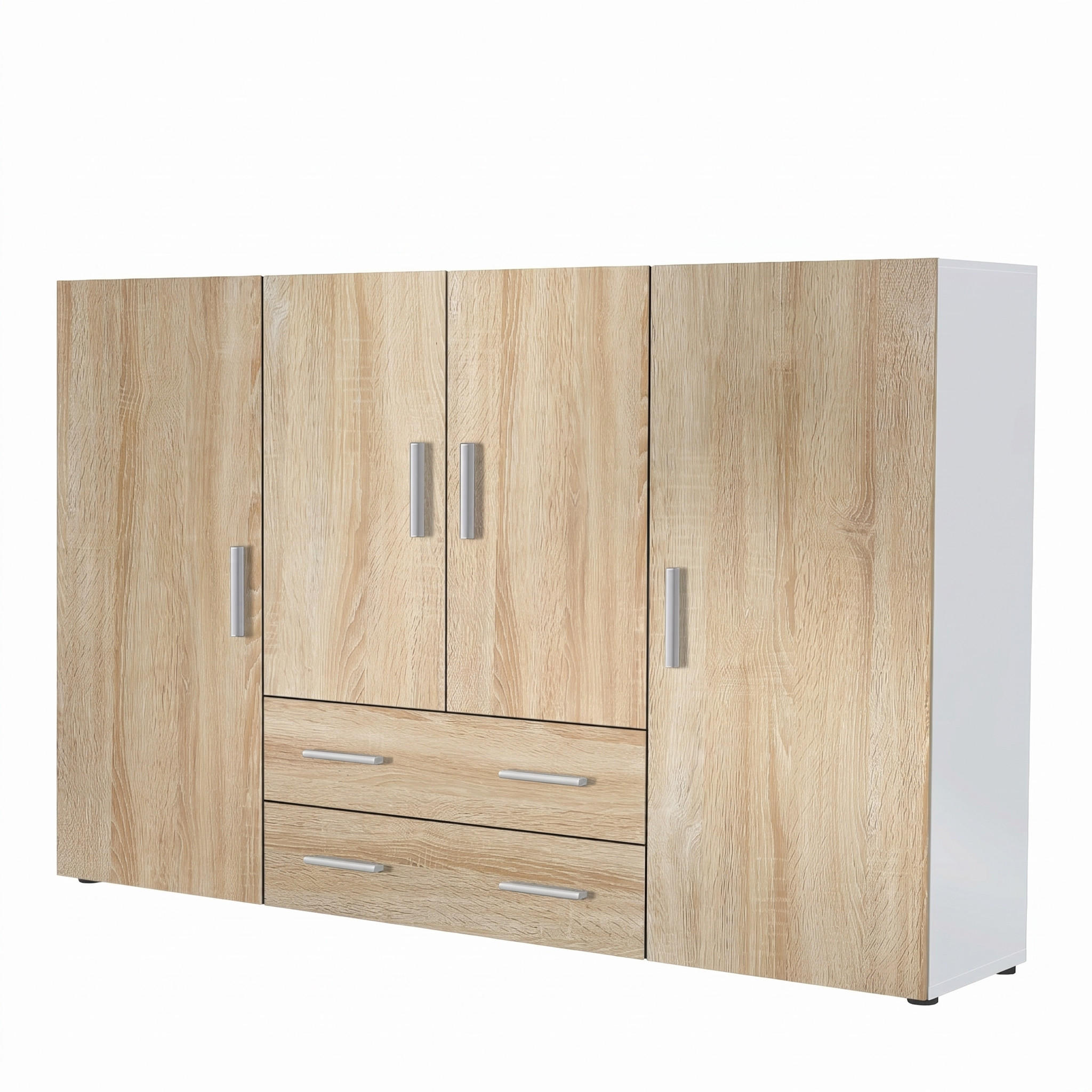 HIGHBOARD Nora Front in Eiche Sägerau - Eiche San Remo, Holzwerkstoff (166/106/35cm) - Vladon