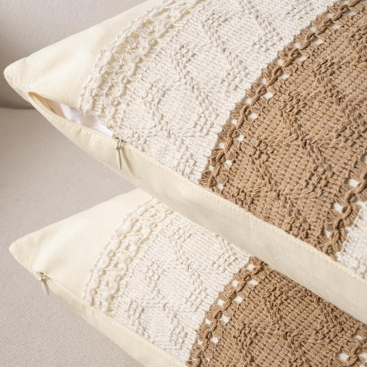 KISSENBEZUG – ohne Füllung – weiß – 45 x 45 cm – 2 Stück - Weiß, Textil (45/45cm)