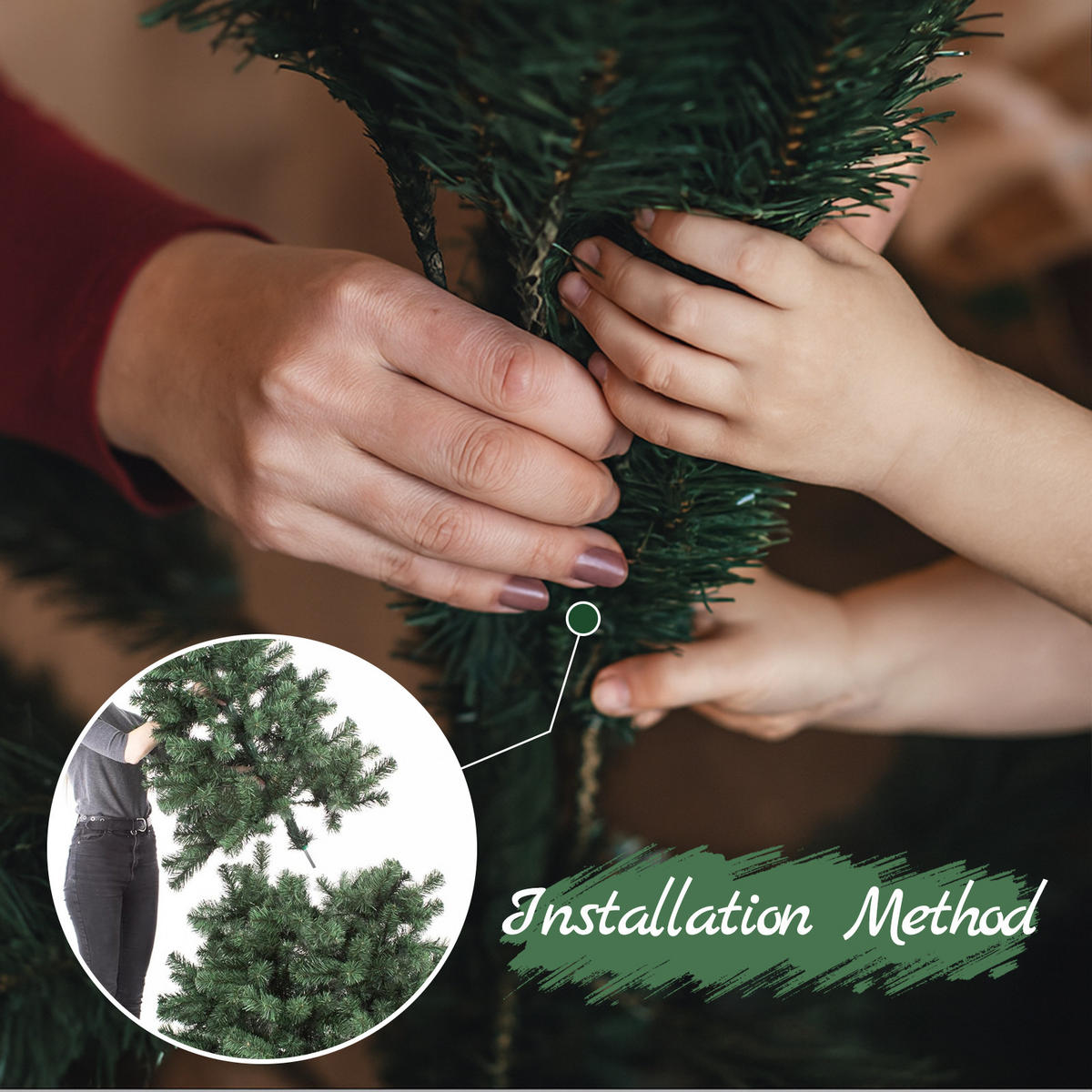 WEIHNACHTSBAUM Thalyn Grün PVC 100/100/210 cm - Grün, Kunststoff (210cm) - ZMH